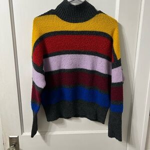 Express Multicolor Striped Turtleneck Sweater